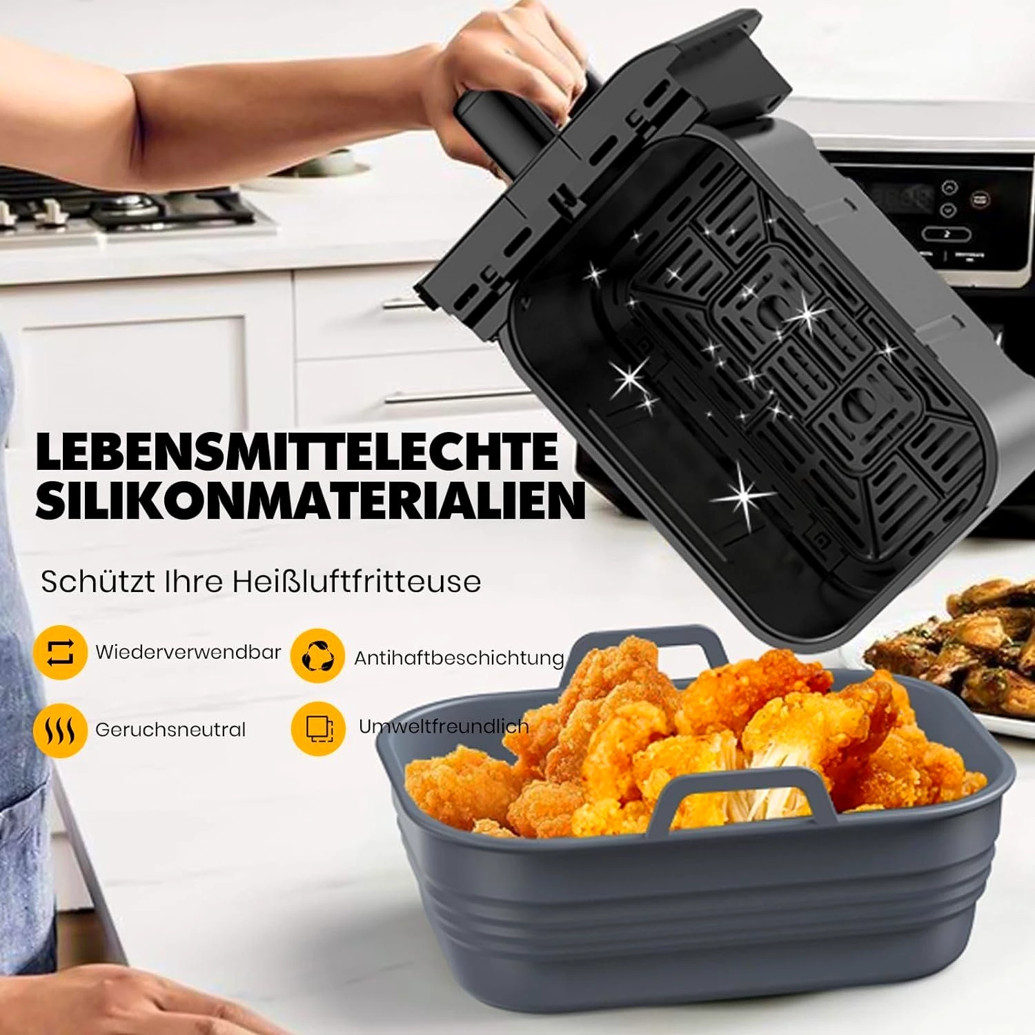 autolock Backform Backform 2Pcs Airfryer Zubehör Ninja Foodi Max Dual Zone AF300EU, (2-tlg)