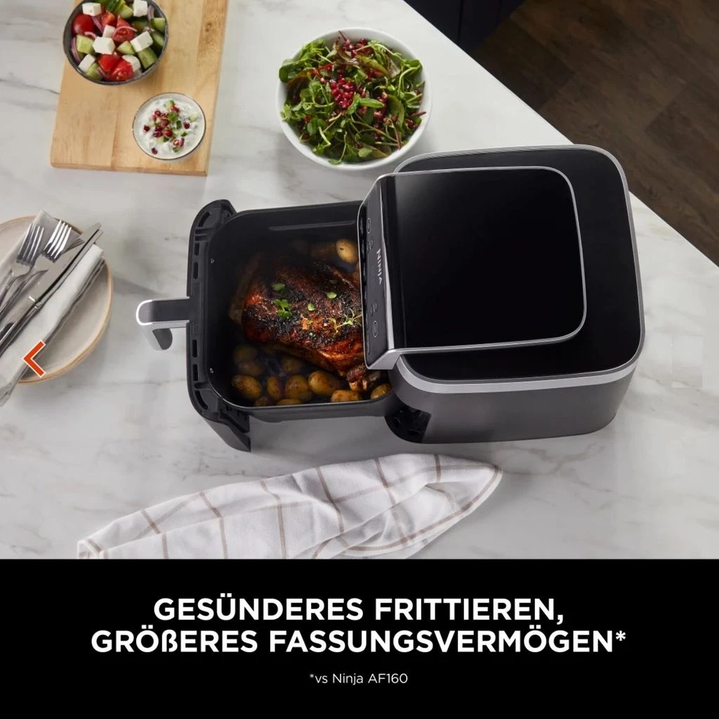 NINJA Heißluftfritteuse MAX PRO 6in1 Airfryer Heissluftfritteuse XXL 6,2L Fritteuse 60mi Timer