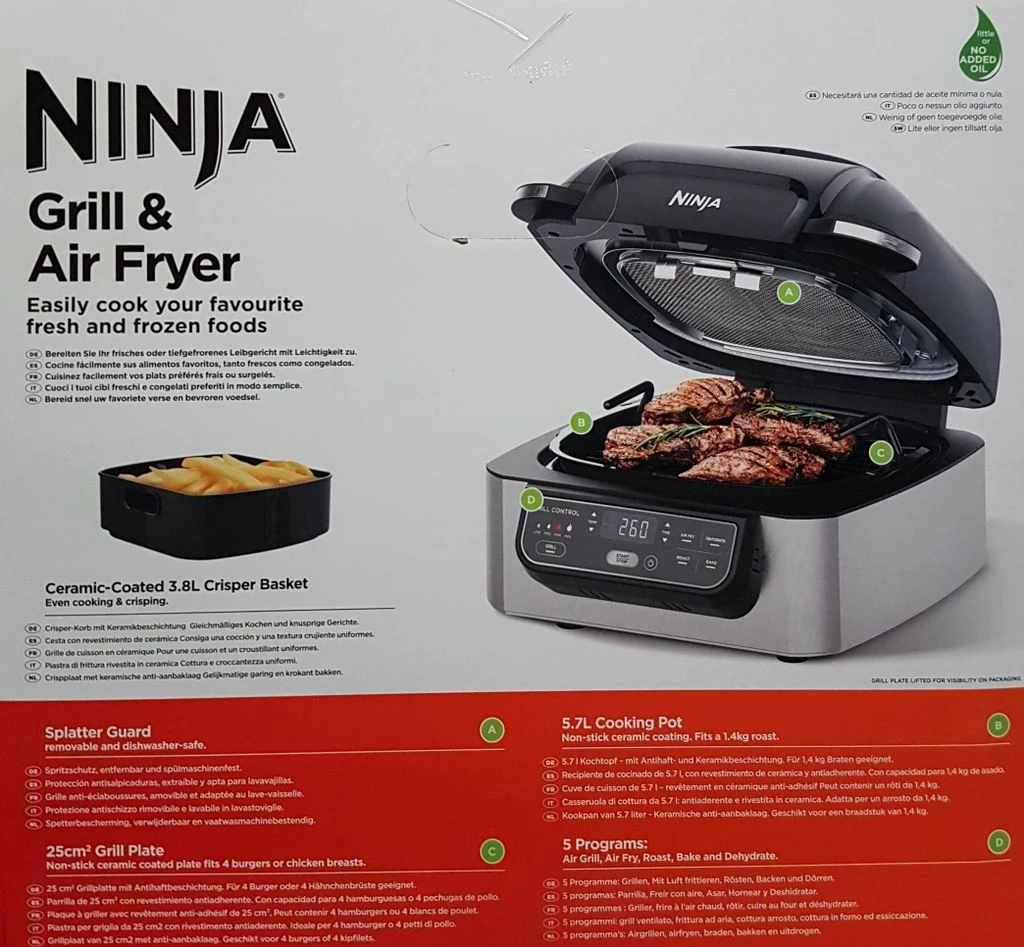 NINJA AG301EU Heißluftfritteuse schwarz/silber