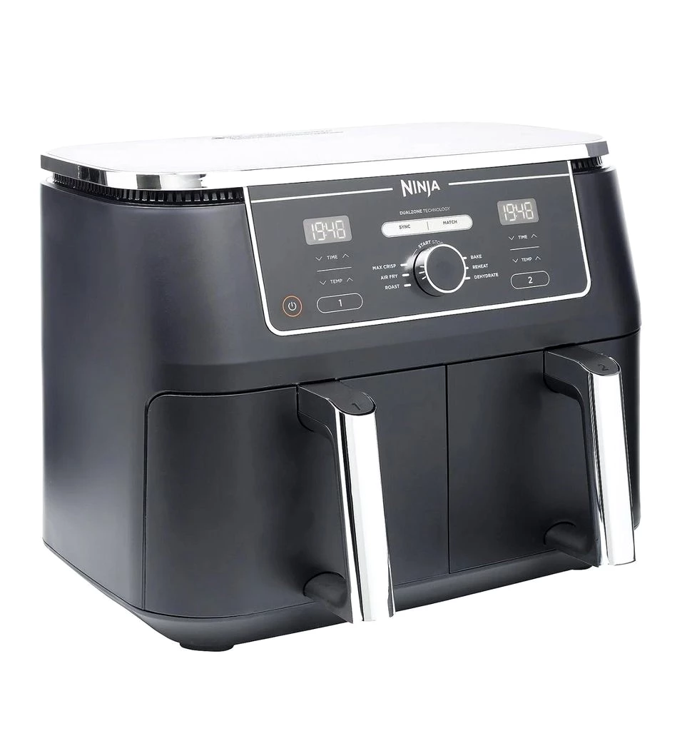 NINJA Heißluftfritteuse Foodi MAX DualZone Heißluftfritteuse Fritteuse Airfryer 9,5 L Fassung