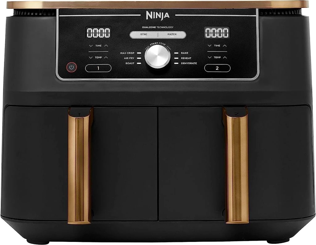 NINJA Heißluftfritteuse Foodi MAX DualZone Heißluftfritteuse Fritteuse Airfryer 9,5 L Fassung