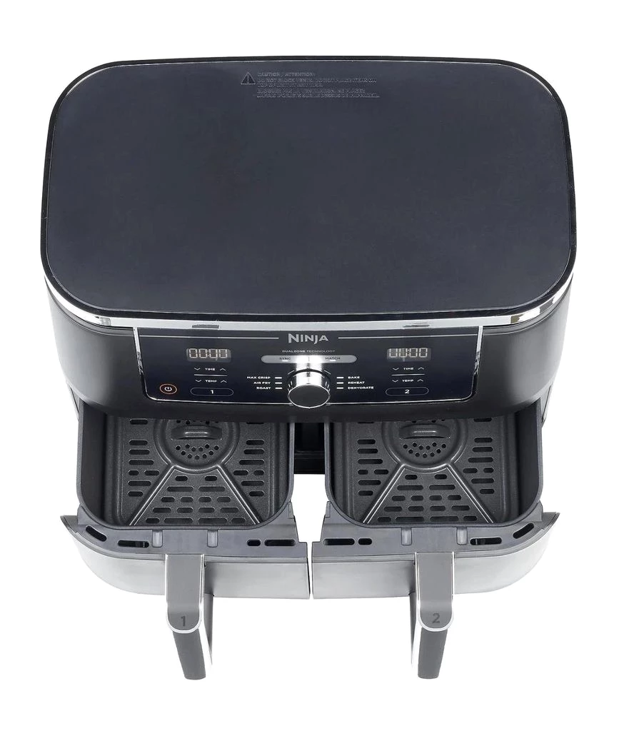 NINJA Heißluftfritteuse Foodi MAX DualZone Heißluftfritteuse Fritteuse Airfryer 9,5 L Fassung