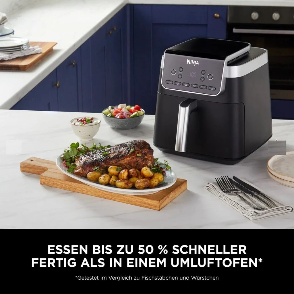 NINJA Heißluftfritteuse MAX PRO 6in1 Airfryer Heissluftfritteuse XXL 6,2L Fritteuse 60mi Timer