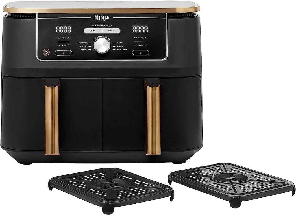 NINJA Heißluftfritteuse Foodi MAX DualZone Heißluftfritteuse Fritteuse Airfryer 9,5 L Fassung