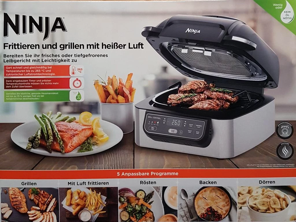 NINJA AG301EU Heißluftfritteuse schwarz/silber